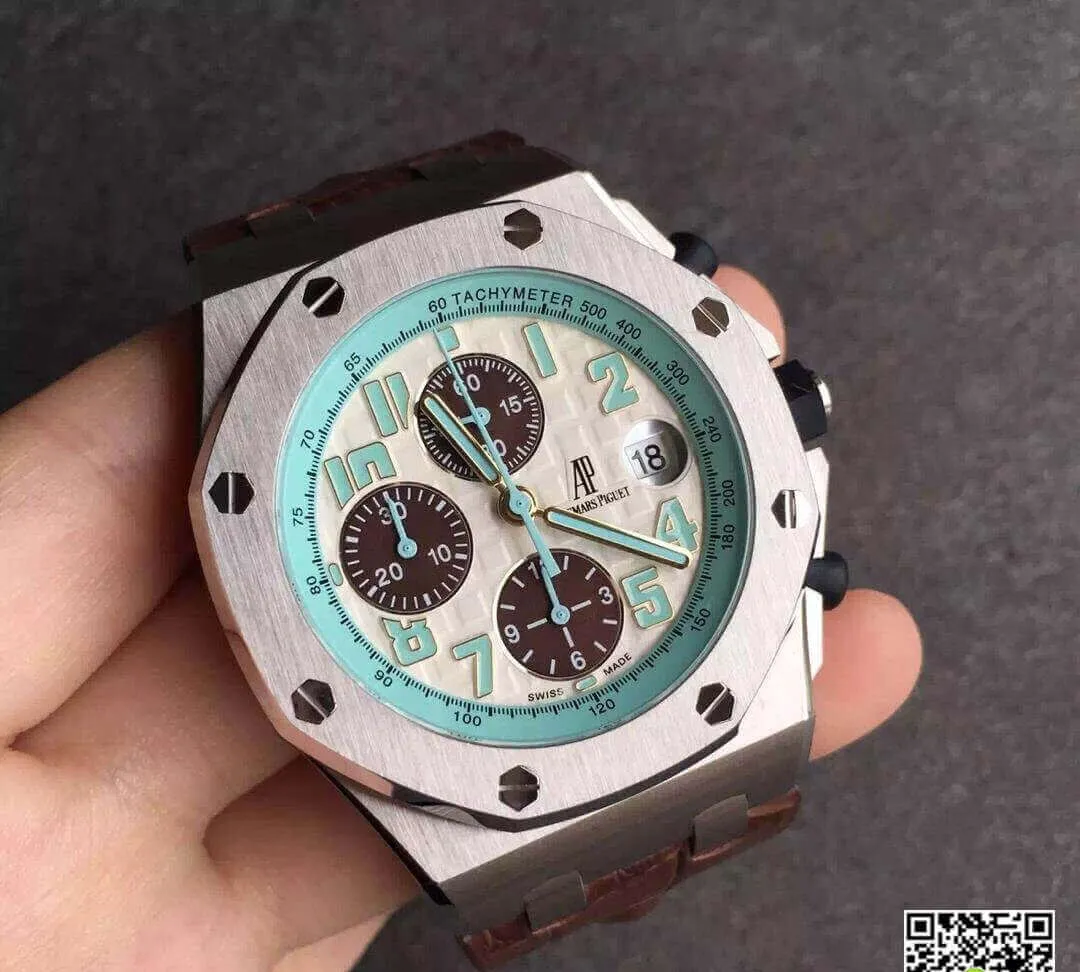 Audemars Piguet Royal Oak Offshore 26187ST.OO.D801CR.01 JF Factory 1:1 Best Edition Replica Watch Brown Leather Strap